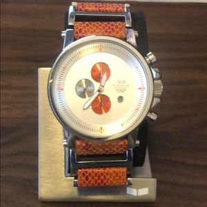 Vestal Plexi Leather Watch - org/Stainless steel